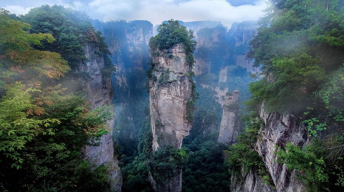 China, nature, cliff, mist, morning, national park, Hunan, landscape, Avatar, mountains