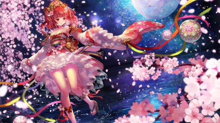 cherry blossom, original characters, anime, anime girls