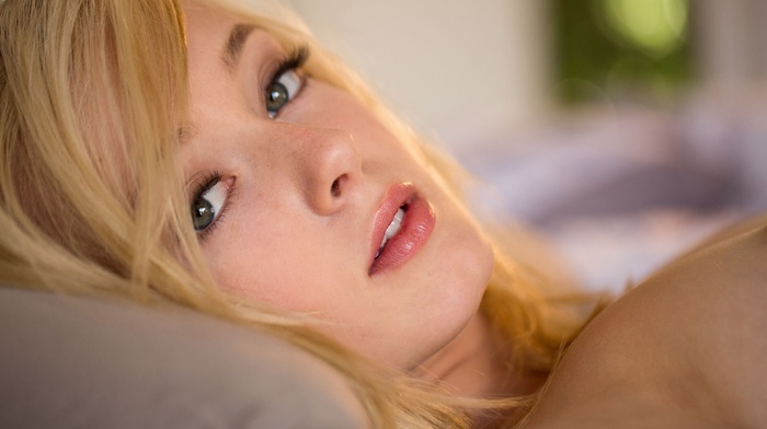 girl, blonde, model, face