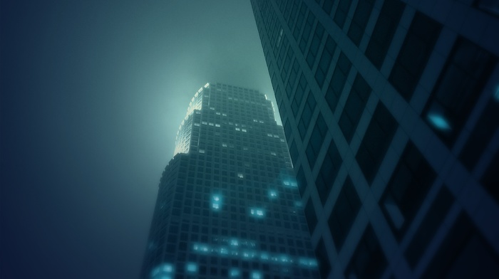mist, night, urban, building, photography, architecture