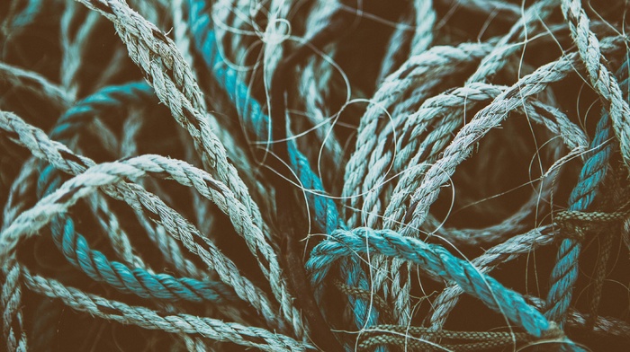 Tangled, closeup, photography, texture, knot, ropes