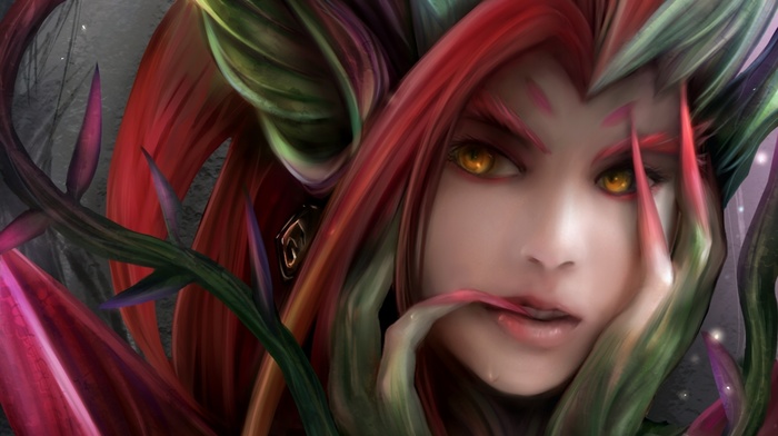 yellow eyes, Zyra, League of Legends