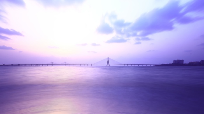 clouds, mumbai, bridge, sea