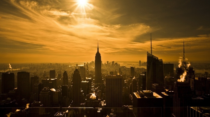 empire state building, city, photography, skyscraper, silhouette, New York City, sunlight, urban, building, cityscape