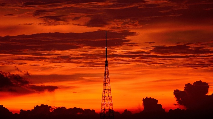 sky, photography, tower, sunset