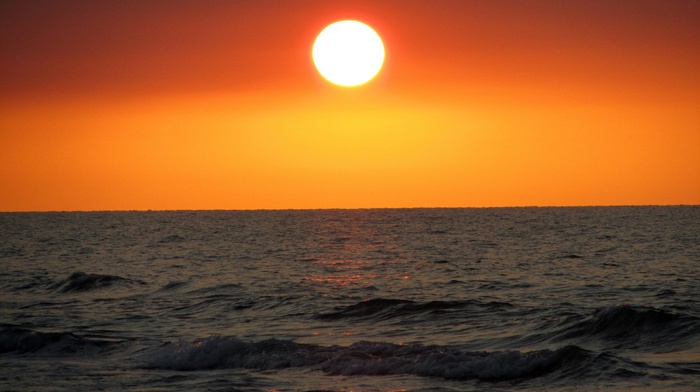 sea, sunset, water, photography