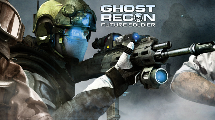 dual monitors, military, video games, special forces, Ghost Recon, assault rifle, smoke, Tom Clancys Ghost Recon, tactical, multiple display, Tom Clancys Ghost Recon Future Soldier