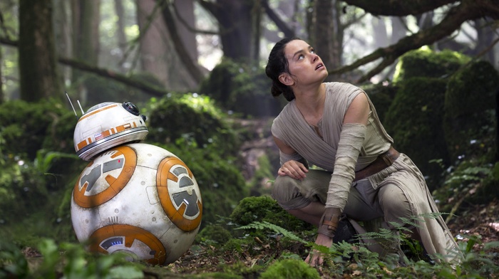 Rey, Star Wars The Force Awakens, movies, Daisy Ridley, girl, BB, 8