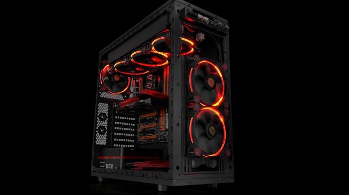 Gigabyte, Thermaltake, hardware, PC cases, cooling fan, simple background, computer, PC gaming, technology