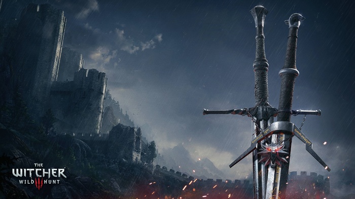 artwork, video games, The Witcher 3 Wild Hunt, sword