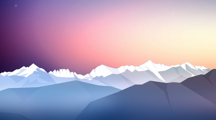 mountains, landscape, artwork, abstract