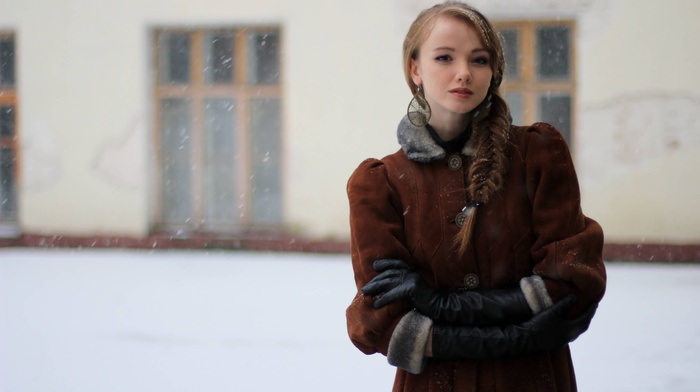 model, Olesya Kharitonova, girl, redhead, outdoors