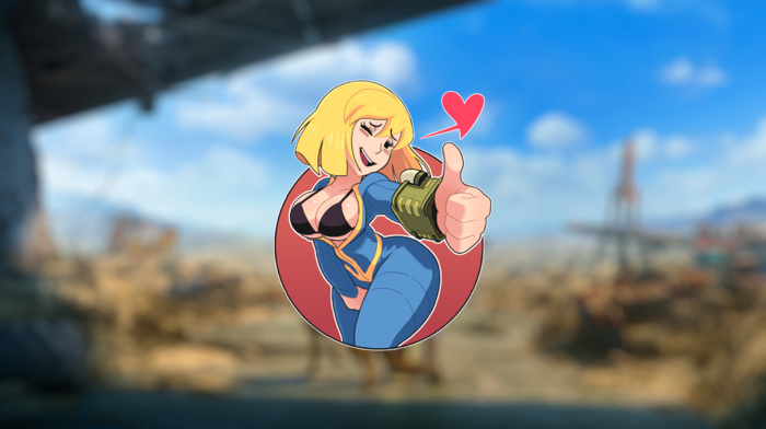 Fallout 4, Shadbase, cleavage, Fallout, boobs, vault girl