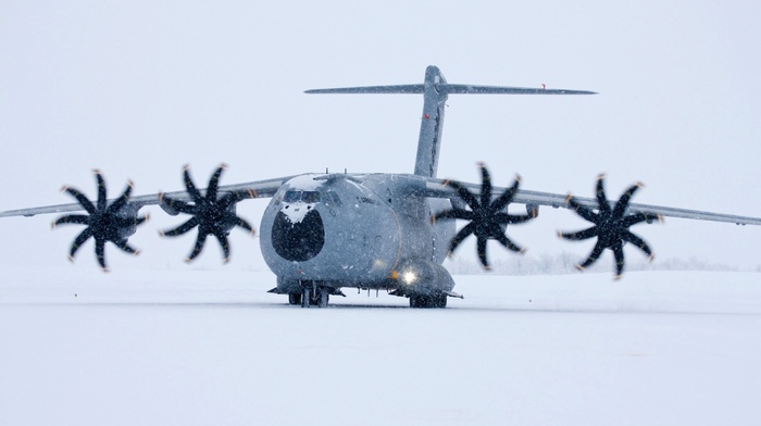 aircraft, snow, Airbus A400M Atlas, military aircraft