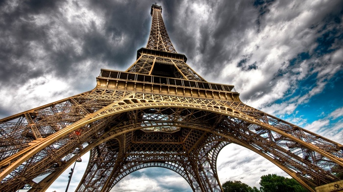 clouds, Eiffel Tower, steel, Disneyland, France, nature, landscape, Paris, architecture