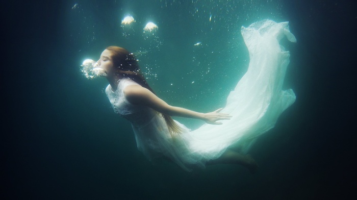 underwater, girl, fantasy art