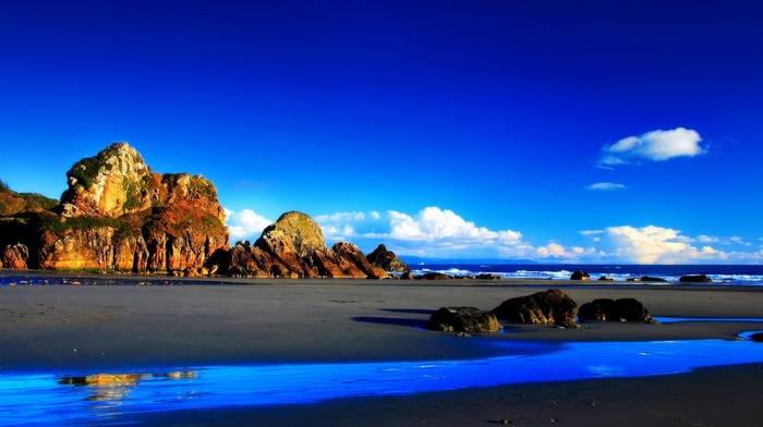 clouds, sand, nature, blue, sky