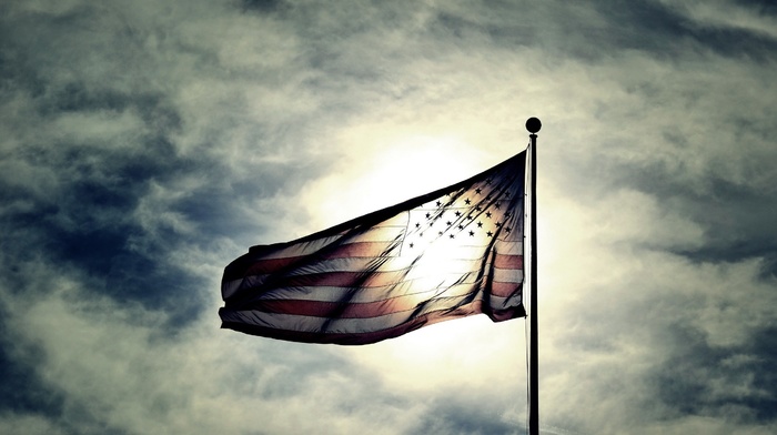 sunlight, photography, USA, flag