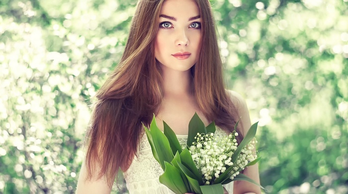 flowers, girl, model