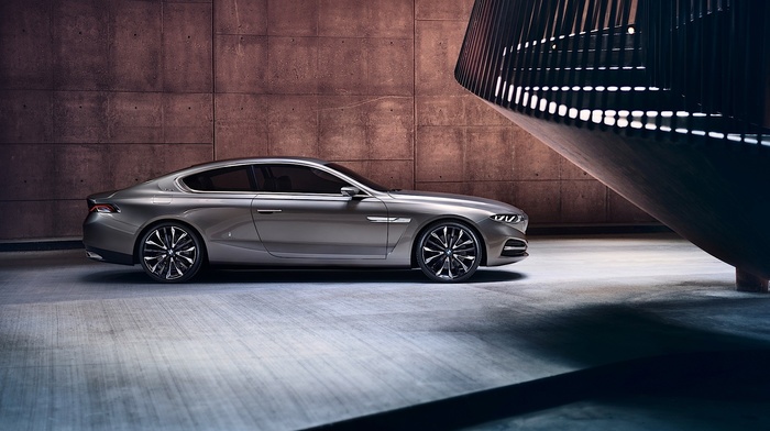 BMW Gran Lusso Coup, car, coupe, BMW, wall, modern, stairs, luxury cars