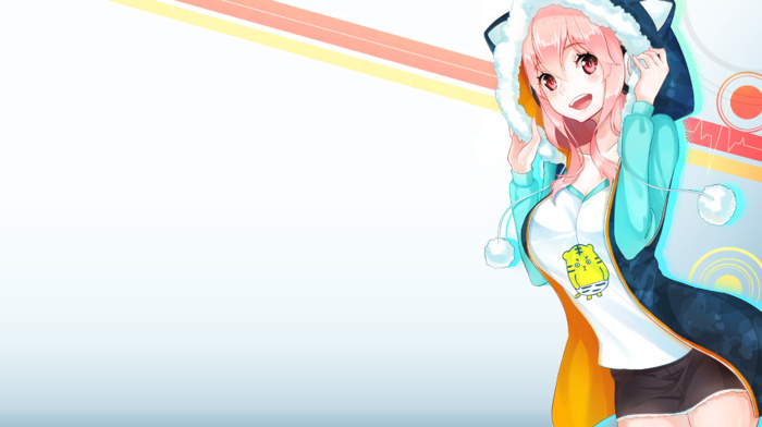 Super Sonico, anime, pink hair, anime girls