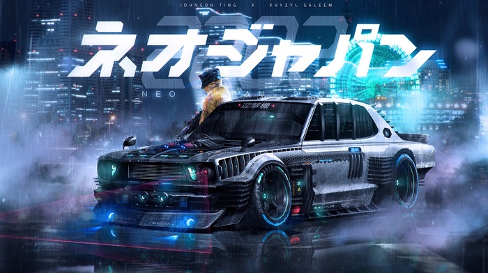 render, artwork, Khyzyl Saleem, Nissan Skyline C10, Neo Japan 2202, science fiction, car, Nissan