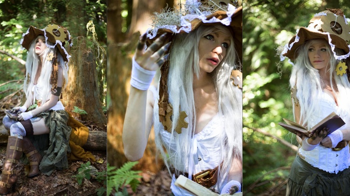Katrina Wilkinson, fantasy art, girl outdoors, collage, girl, model