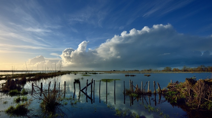 landscape, clouds, water, sky, nature