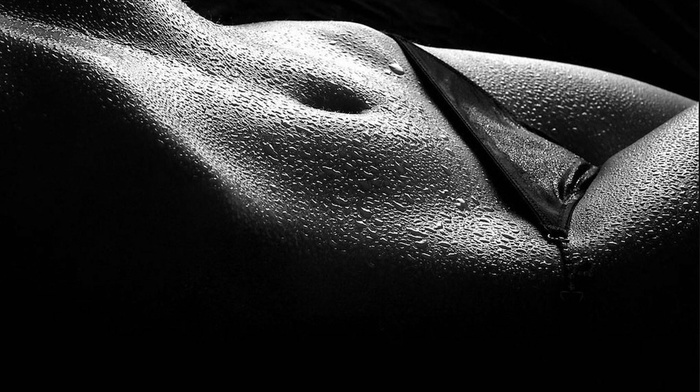 wet body, monochrome, girl