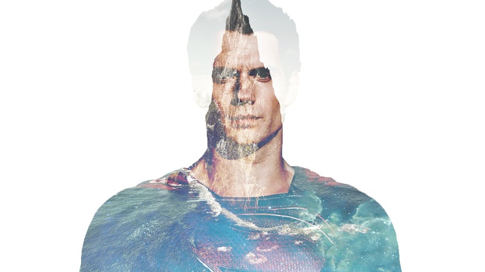 water, faded, Superman, mountains