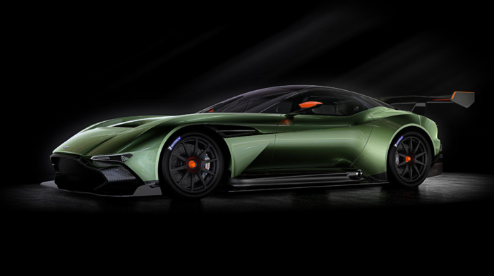 vehicle, spotlights, car, Aston Martin Vulcan, simple background