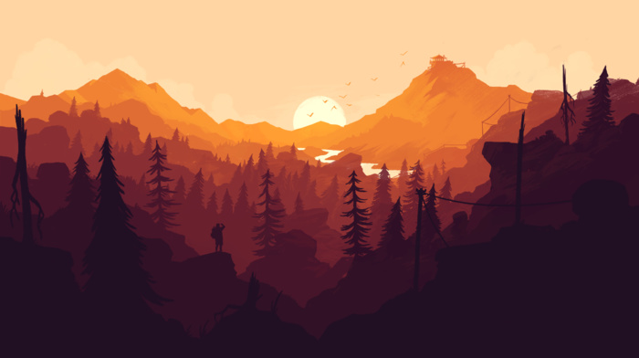 mountains, forest, firewatch