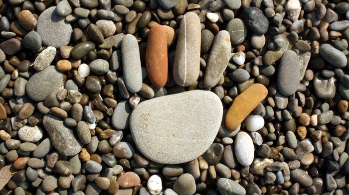 nature, rock, pebbles, handprints