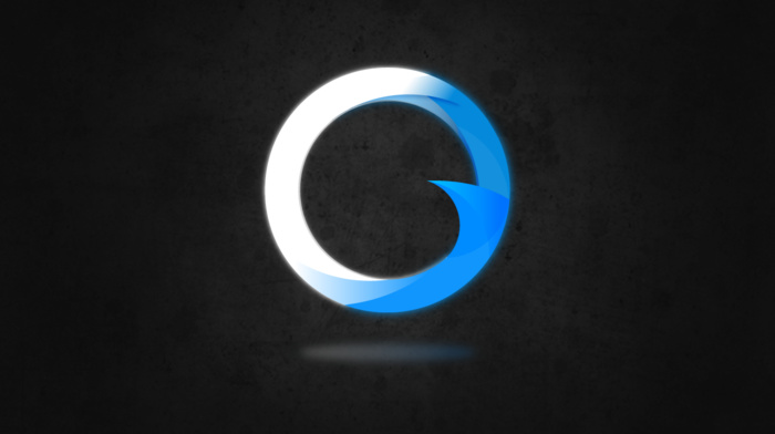 simple background, minimalism, logo, ORIGEN, blue, simple