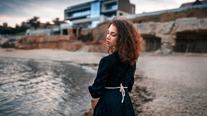 girl outdoors, girl, water, model