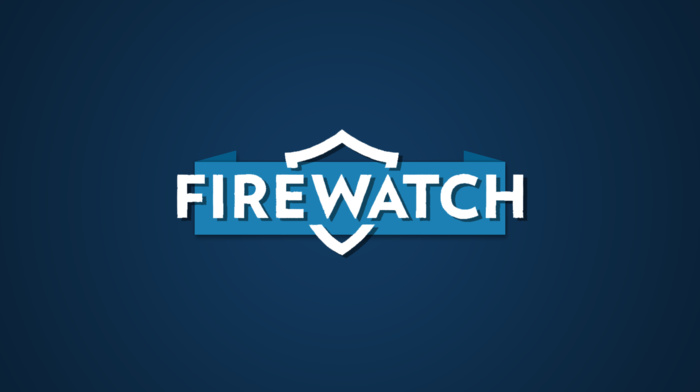 firewatch, typography, blue background