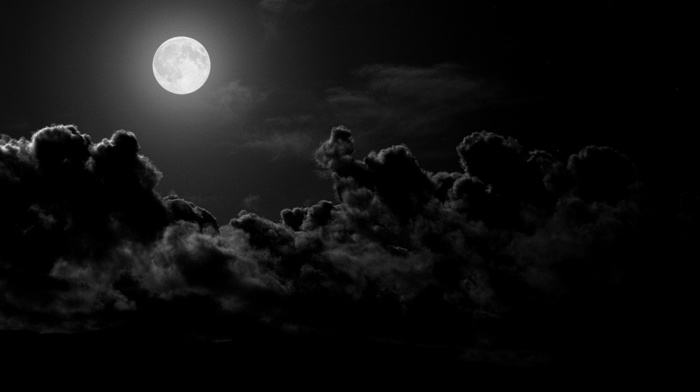clouds, moonlight