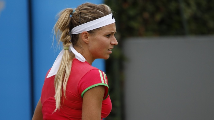 girl, blonde, pigtails, hair band, tennis, Maria Kirilenko