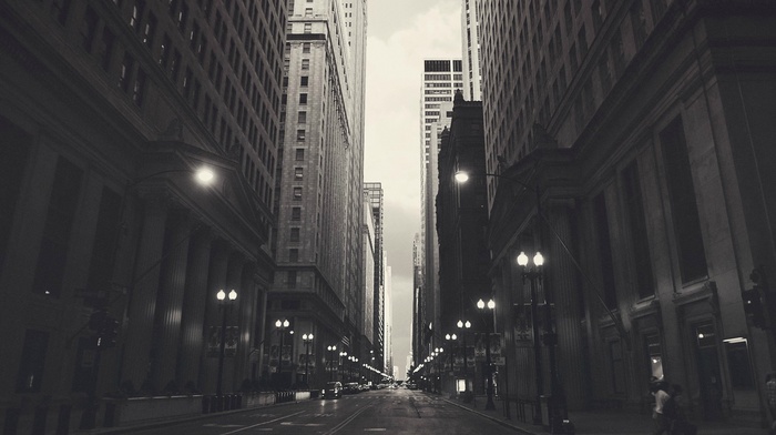 Chicago, city, monochrome