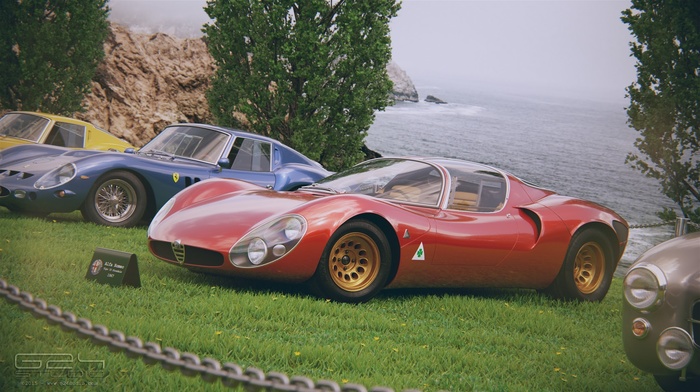car, Alfa Romeo, grass, Ferrari 250
