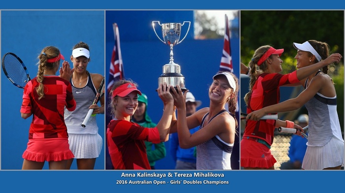Tereza Mihalikova, Anna Kalinskaya, collage, tennis