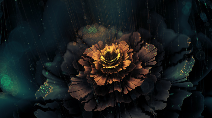 fractal flowers, fractal, rain