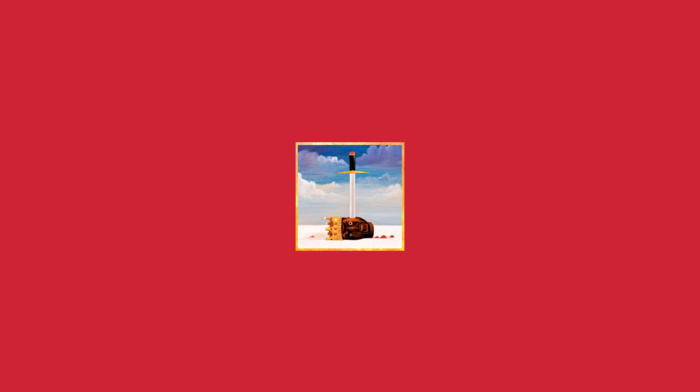 album covers, Kanye West, red background