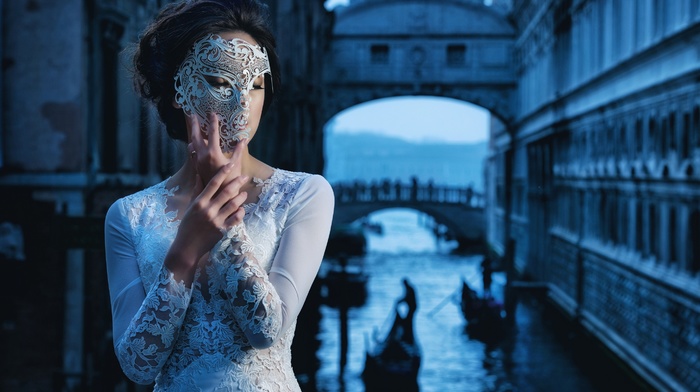 mask, venetian masks, Venice, girl, model