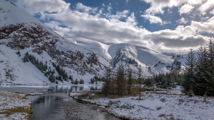 winter, nature, landscape, mountains