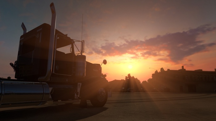 American Truck Simulator, sunset, ATS
