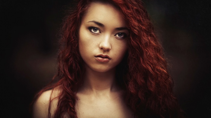 face, redhead, girl, model, portrait