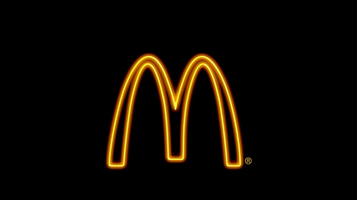 McDonalds, SIgn, fast food, logo, neon, simple background