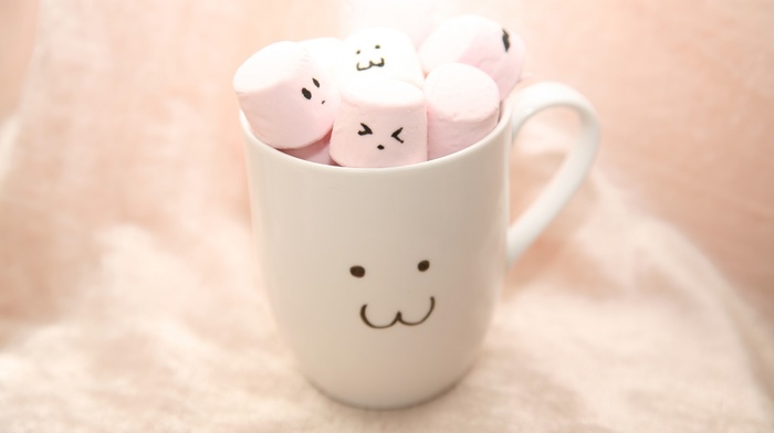 macro, marshmallows