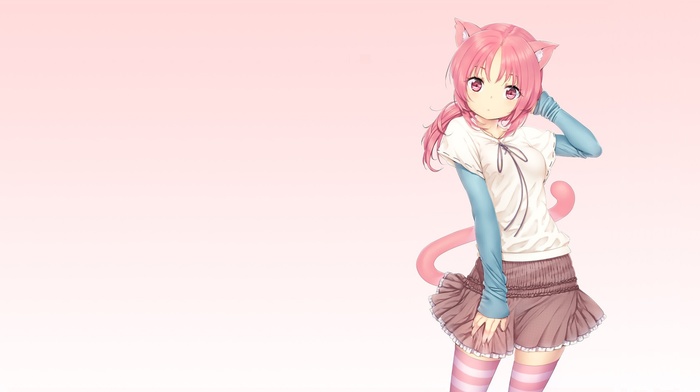 cat girl, anime girls, pink hair, anime